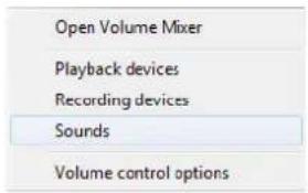 Open Volume Mixer Playback devices Recording devices Sounds Volume control options