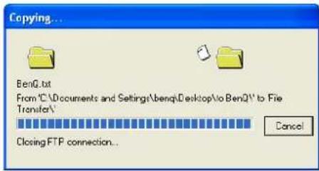 Copying... BenQ.txt From:\C\Documents and Settings\benqi\Desktop\io BenQ\to File Transfer\ Closing FTP connection...