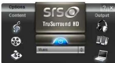 Options Content srsO TruSurround HD Music Output