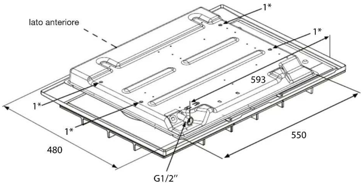 lato anteriore 1* 1* 593 1* 1* 480 550 G1/2"