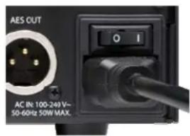 AES OUT AC IN 100-249 V~ 50-60Hz 50W MAX.
