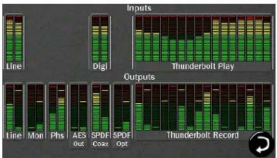 Inputs Line Digi Thunderbolt Play Outputs Line Mon Phs AES SpDF Out SPDF Coax SPDF Opt Thunderbolt Record