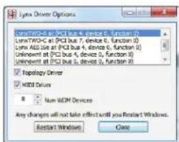 LYNX E22 - ② Driver Options (Windows only) - 1