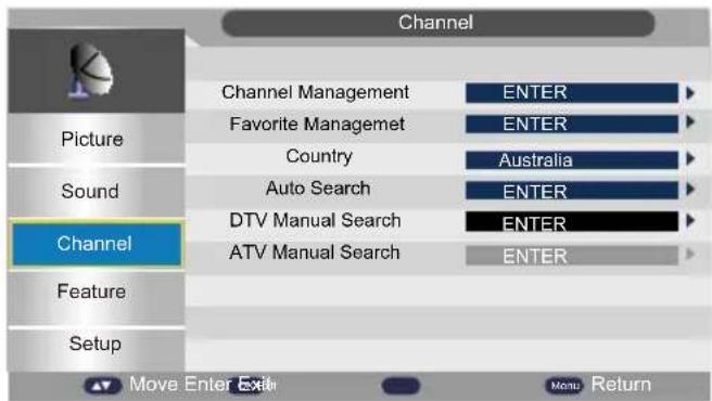 Tecovision LED32CHRDWHBD - Channel Menu - 1