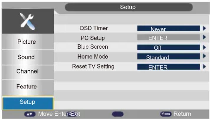 Tecovision LED32CHRDWHBD - Setup Menu - 1