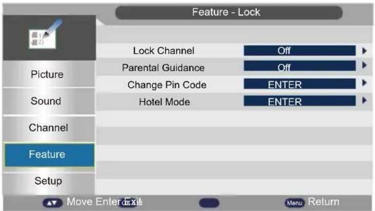 Tecovision LED32CHRDWHBD - Lock Channel - 1