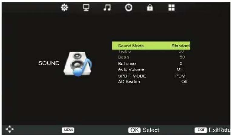 Tecovision LED19AHRLCBC - Sound Menu - 1
