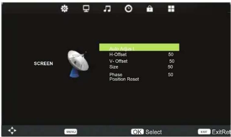 Tecovision LED19AHRLCBC - Screen Menu (Only for PC) - 1