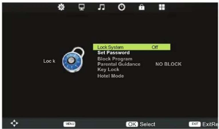 Tecovision LED19AHRLCBC - Lock Menu - 1