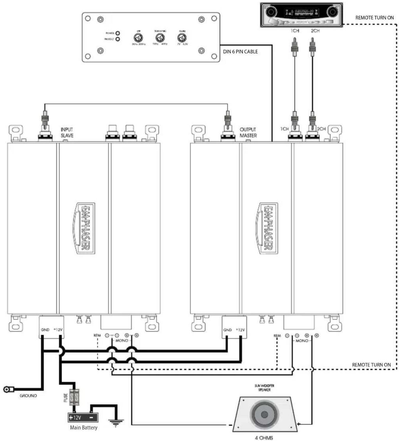 Emphaser EA 1500 FLX - MASTER/SLAVE ANSCHLUSS-SCHEMA - 1