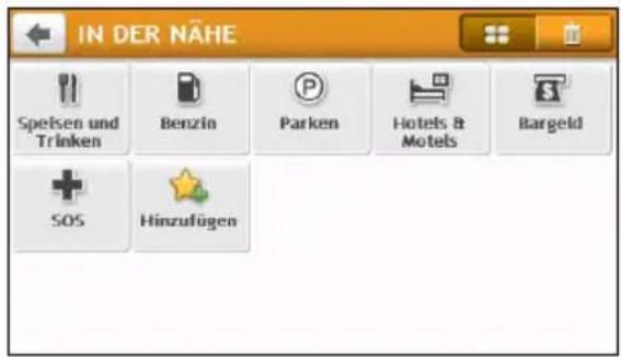 IN DER NÄHE Speisen und Trinken Benzin Parken Hotels & Motels Bargeld SOS Hinzufügen