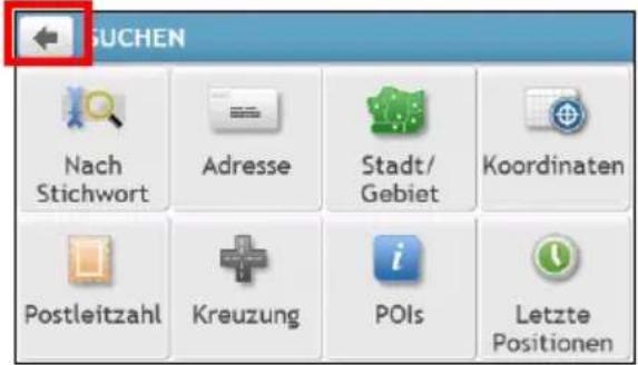 SUCHEN Nach Stichwort Adresse Stadt/ Gebiet Koordinaten Postleitzahl Kreuzung POIs Letzte Positionen