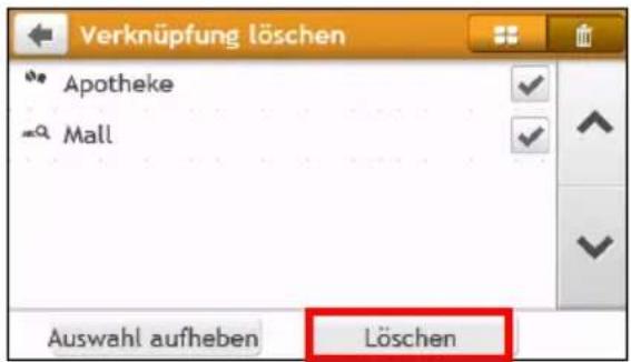 Verknüpfung löschen Apotheke Mall Auswahl aufheben Löschen