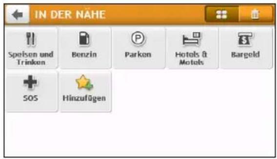 IN DER NAHE Speisen und Trinken Benzin Parken Hotels & Motels Bargeld SOS Hinzufügen