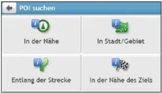 POI suchen In der Nähe In Stadt/Gebiet Entlang der Strecke In der Nähe des Ziels