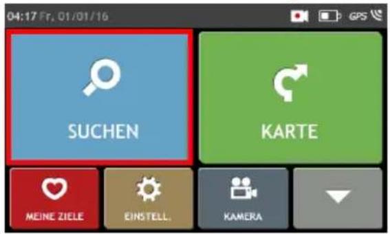 04:17 Fr. 01/01/16 SUCHEN KARTE MEINE ZIELE EINSTELL. KAMERA