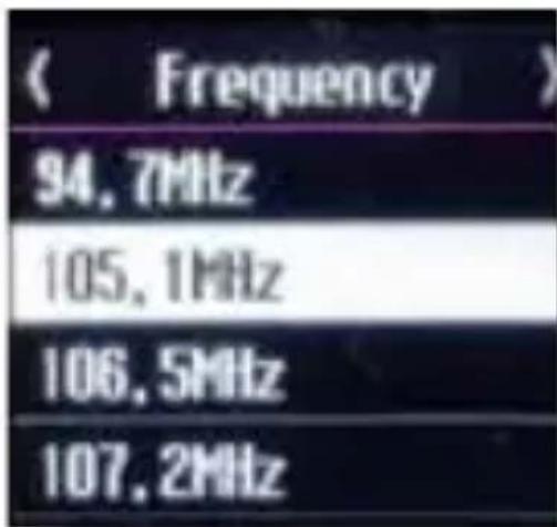( Frequency ) 94.7MHz 105.1MHz 106.5MHz 107.2MHz