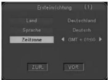 JGC TFT 800 - Die Zeitzone des Gebiets auswählen - 1