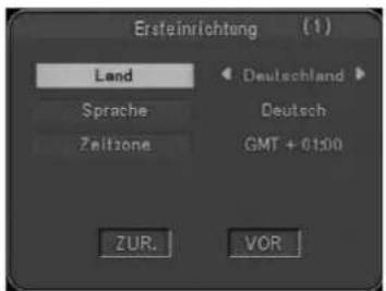JGC TFT 800 - Das Land wählen (Empfang des lokalen Systems) - 1