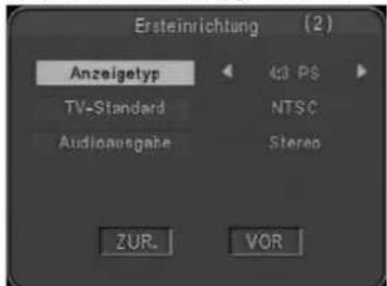 JGC TFT 800 - Den Bildschirmtyp wählen - 1