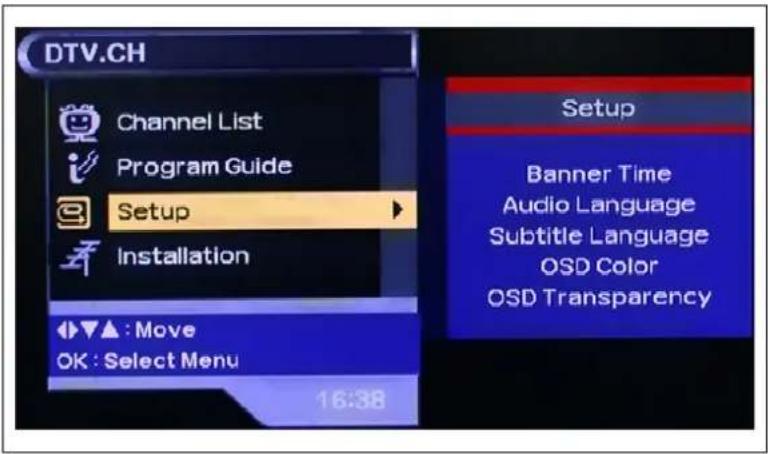 GERICOM GTV3201 - Setup (Einstellungen) - 1