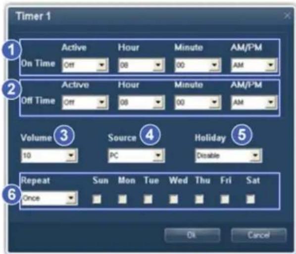 SAMSUNG SyncMaster P63FP-2 - Einrichten von Timer und Holiday Management - 1