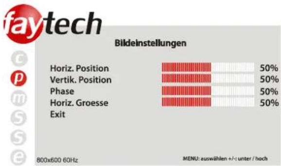 Faytech Touchscreen-Monitor FT08TMS - Bildeinstellungen (nicht verfügbar im AV-Mode) - 1