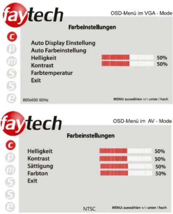 Faytech Touchscreen-Monitor FT08TMS - Farbeinstellungen - 1
