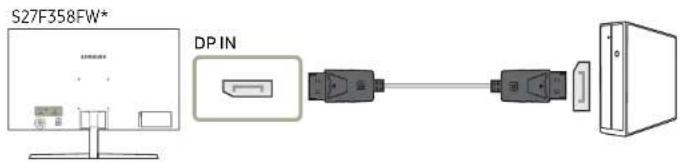 SAMSUNG S22F350FH - Anschließen mit einem DP-Kabel - 1