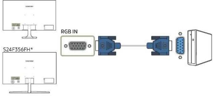 SAMSUNG S22F350FH - Anschließen mit einem D-SUB-Kabel (analog) - 1
