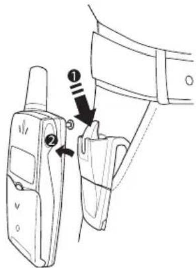 Diagram showing two labeled parts of a device's side view, with arrows indicating movement or adjustment.