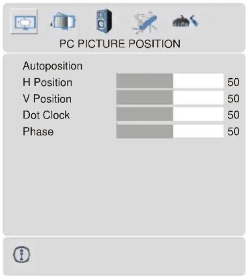 TechLine TL-32LC707 - PC-Bildpositionsmenü - 1