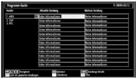 TechLine TL-22LE970 - Elektronischen Programmführer (EPG) aufrufen - 1