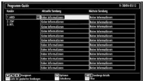 TechLine TL-26LE970B - Elektronischen Programmführer (EPG) aufrufen - 1
