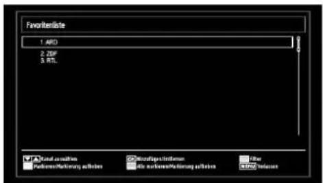 TechLine TL-26LE970B - Sender verwalten: Favoriten - 1