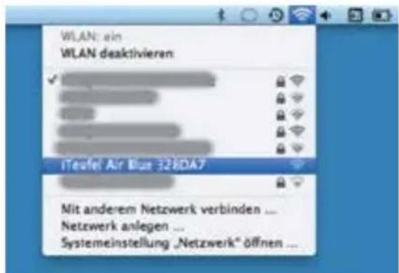 Teufel I Air Blue - b) Anmeldung mithilfe eines Mac OS X 10.8 Computers - 1