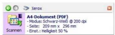 Xerox A4-Dokument (PDF) - Modus: Schwarz-Weiß @ 200 dpi - Seite: 209 mm x 296 mm - Einst.: Helligkeit 50 %