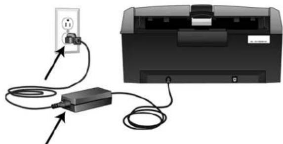 XEROX DocuMate 742 - Anschließen des Netzteils - 2