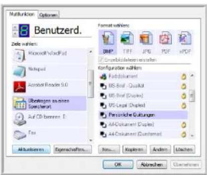Maltfunktion Options Benutzerd. Zeile wahrers: Microsoft VioocPad Netepad Acrobat Reader 5.0 Übragen as eines Sweichart Auf CD brennen E Fax Aktualsieren Eigenchaften... Format wahrers: DHP TIFF JPG PDF xPDF Enerabildeswirksstellen Configuration wahrers: Fabrikument US-Braf - Qualiat US-Braf (Duplex) US-Lapal (Duplex) Persönliche Qutungen 44-Dokument Duplex 44-Dokument (Quenchmal) New... Kopieren Andem Löchen OK Abrechen Überleihen