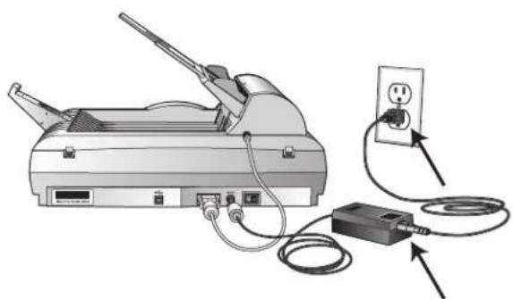XEROX DocuMate 520 - Verbindung des Scanners und Strom Quelle: - 3