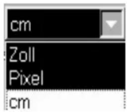 cm Zoll Pixel cm