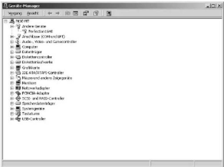 GErale-Manager Vergang Anokht MOE-MT Andere Geräte Reflections/410 Anschlöse (COM und UPT) Audio-, Video- und Gamecontroller Computer Datatragser Diskbentrencontroller Diskbentlaufwerte Grafikorte IDE ATA/ATAPI-Controller Mauss und andere Zeigegoräte Monitore Networkadapter PCMCIA-Adapter SCSI- und RAID Controller Speicherdatenbräger Systemperäte Testlaturen USB-Controller