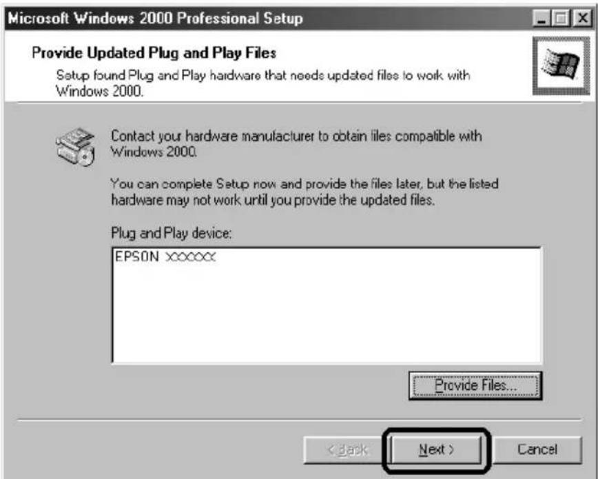 EPSON Perfection 1240 - Während der Installation von Windows® 2000 - 1