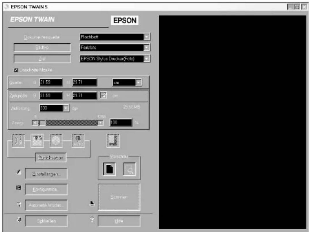 EPSON TWAIN 5 EPSON TWAIN Dokumentenquote Flachbett Bidtyp Farbfoto Del EPSON Stylus Drucker(Foto) Unschnitt Meiske Quelle: B 21.59 H 29.71 cm Zielgröße B 21.59 H 29.71 cm Abflüssung 100 dpi 250 MB Zoom: % 4365 100 % Zurücksspan Vorschau Einstellungen... Configuration... Automark Modus... Stellen Schlieren Uite
