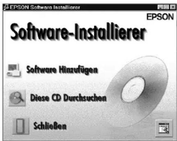 EPSON Software Installerer EPSON Software-Installierer Software Hinzufügen Diese CD Durchsuchen Schließen