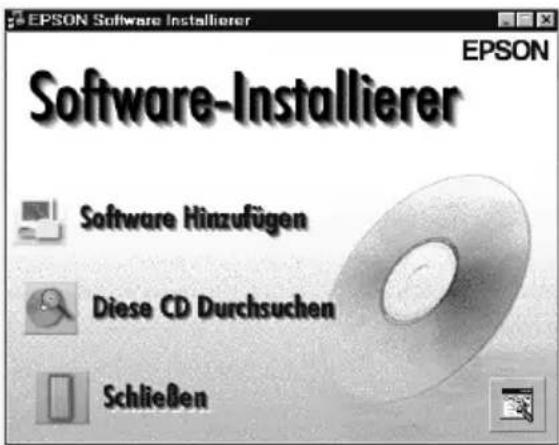 EPSON Software Installerer EPSON Software-Installierer Software Hinzufügen Diese CD Durchsuchen Schließen
