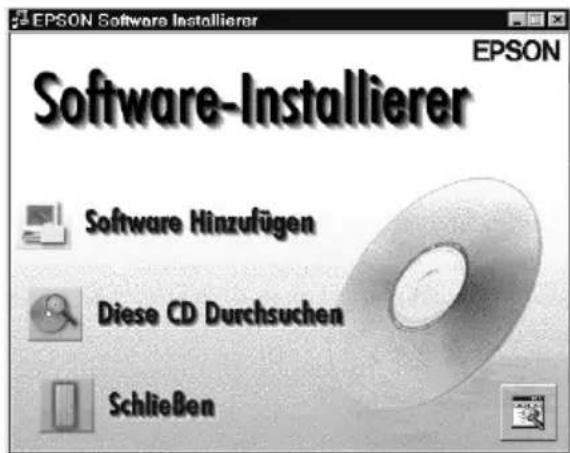 EPSON Software Installerer EPSON Software-Installierer Software Hinzufügen Diese CD Durchsuchen Schließen