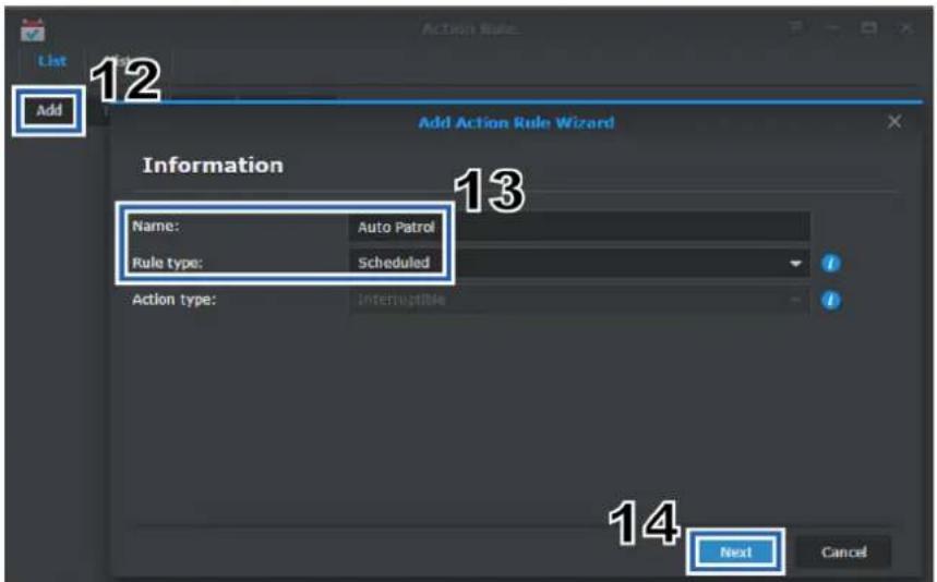 SYNOLOGY NVR216 4CH - Geplante Überwachung mit PTZ-Steuerung und Aktionsregel einrichten - 3