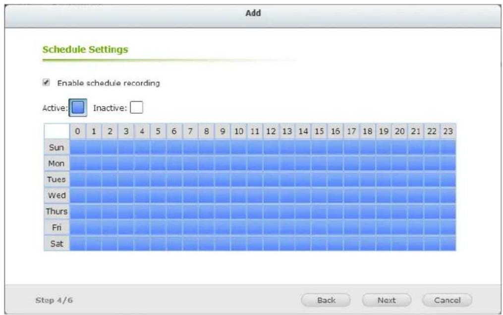 QNAP VS-2204 PRO+ - Snapshot schedule - 2