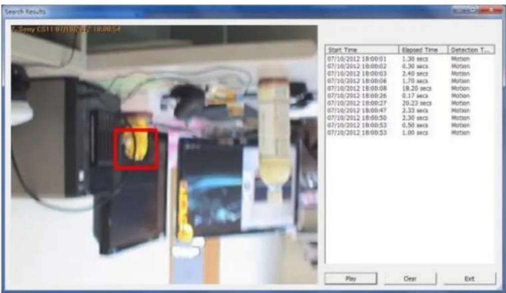 Search Results S.Remy CS11 07/10/2012 18:00:54 Start Time Elapsed Time Detection T... 07/10/2012 18:00:01 1.30 secs Motion 07/10/2012 18:00:02 0.30 secs Motion 07/10/2012 18:00:03 2.40 secs Motion 07/10/2012 18:00:06 1.70 secs Motion 07/10/2012 18:00:08 18.20 secs Motion 07/10/2012 18:00:26 0.17 sec…